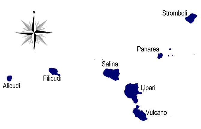 Mappa delle isole Eolie